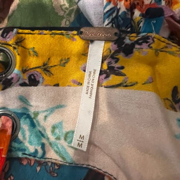 Free People Fiona Maxi Bodycon Dress Confetti Rainbow Striped Floral Boho M - Picture 10 of 11